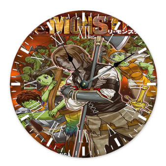 Re Monster Round Non-ticking Wooden Wall Clock
