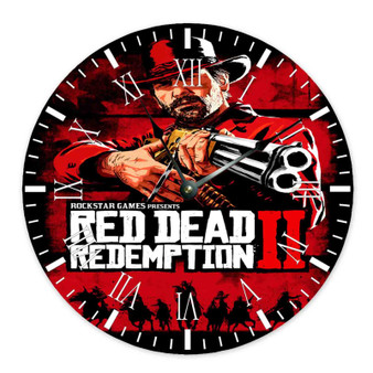Red Dead Redemption 2 Round Non-ticking Wooden Wall Clock
