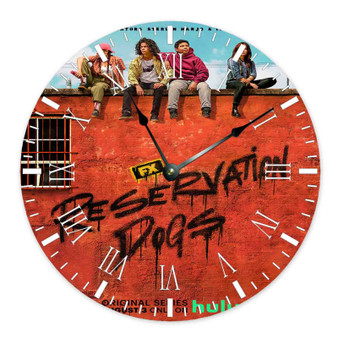 Reservation Dogs Round Non-ticking Wooden Wall Clock