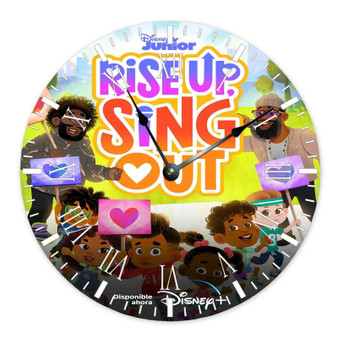 Rise Up Sing Out Round Non-ticking Wooden Wall Clock