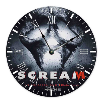 Scream 6 Movie Round Non-ticking Wooden Wall Clock