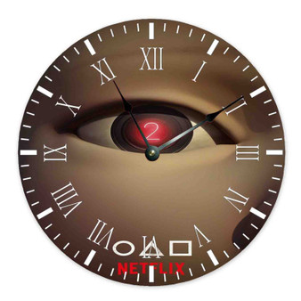 Squid Game Season 2 Round Non-ticking Wooden Wall Clock