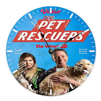 The Pet Rescuers Round Non-ticking Wooden Wall Clock