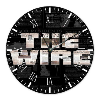 The Wire Round Non-ticking Wooden Wall Clock