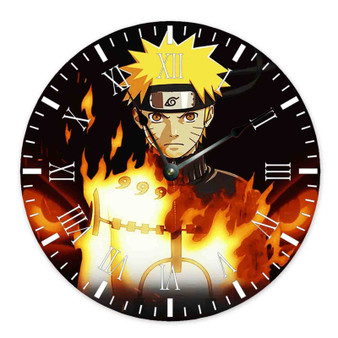 Uzumaki Naruto Round Non-ticking Wooden Wall Clock