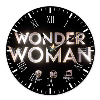 Wonder Woman Round Non-ticking Wooden Wall Clock