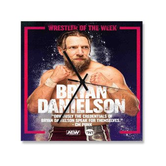 Bryan Danielson AEW Square Silent Scaleless Wooden Wall Clock