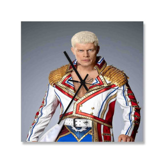 Cody Rhodes WWE Wrestle Mania Square Silent Scaleless Wooden Wall Clock