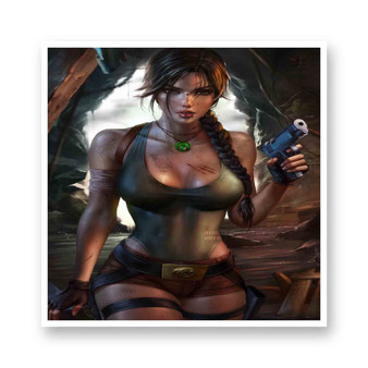 Lara Croft Tomb Raider White Transparent Vinyl Kiss-Cut Stickers
