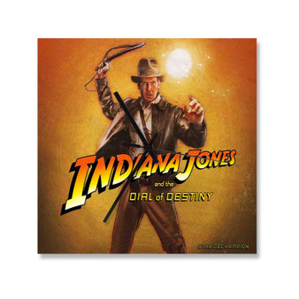 Indiana Jones and the Dial of Destiny Movie Square Silent Scaleless Wooden Wall Clock