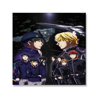 Legend of the Galactic Heroes Square Silent Scaleless Wooden Wall Clock