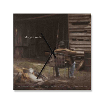 Morgan Wallen One Thing at A Time Square Silent Scaleless Wooden Wall Clock