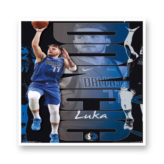 Luka Don i Dallas Mavericks White Transparent Vinyl Kiss-Cut Stickers