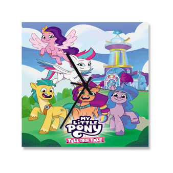 My Little Pony Tell Your Tale Square Silent Scaleless Wooden Wall Clock