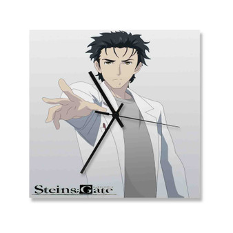 Rintaro Okabe Steins Gate Square Silent Scaleless Wooden Wall Clock