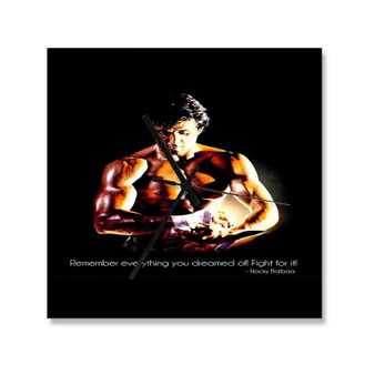 Sylvester Stallone Rocky Balboa Square Silent Scaleless Wooden Wall Clock