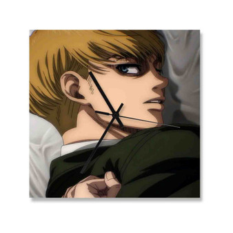 Armin Arlert Attack on Titan The Final Season Square Silent Scaleless Wooden Wall Clock