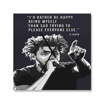 J Cole Quotes Square Silent Scaleless Wooden Wall Clock