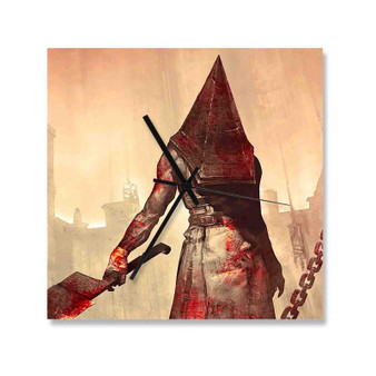 Pyramid Head Silent Hill Square Silent Scaleless Wooden Wall Clock