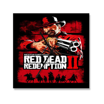 Red Dead Redemption 2 Square Silent Scaleless Wooden Wall Clock