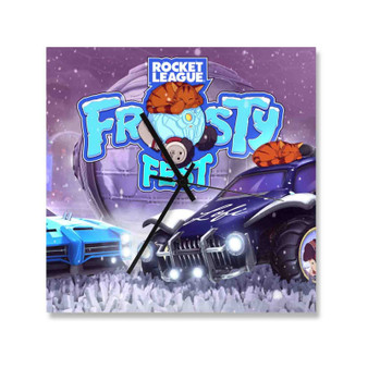 Rocket League Frosty Fest 2022 Square Silent Scaleless Wooden Wall Clock