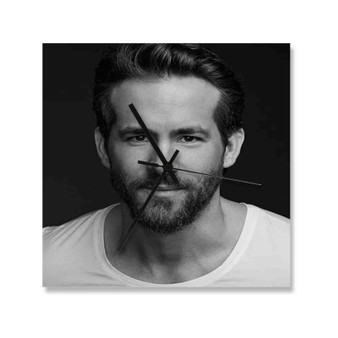 Ryan Reynolds Square Silent Scaleless Wooden Wall Clock