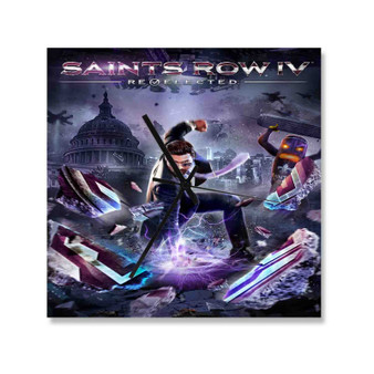 Saints Row IV Re Elected Square Silent Scaleless Wooden Wall Clock