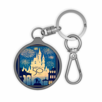 Disney 50th Anniversary Keyring Tag Acrylic Keychain With TPU Cover