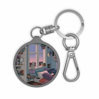 Early Morning Keyring Tag Acrylic Keychain With TPU Cover