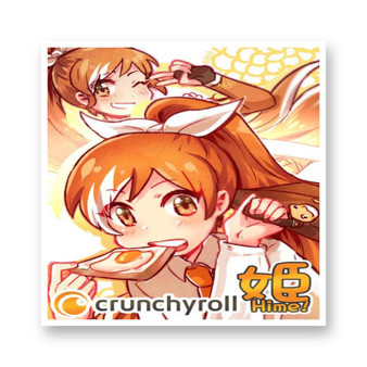 The Daily Life of Crunchyroll Hime White Transparent Vinyl Kiss-Cut Stickers