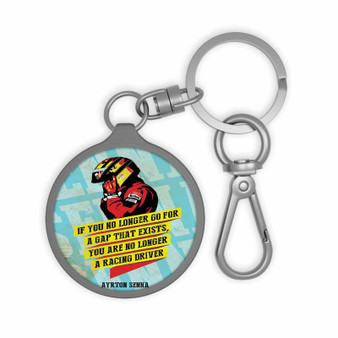 Ayrton Senna Quotes Keyring Tag Acrylic Keychain With TPU Cover