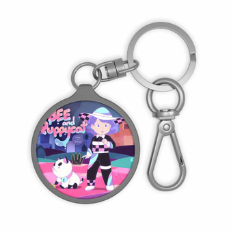 Bee and Puppy Cat Lazy in Space Keyring Tag Acrylic Keychain With TPU Cover