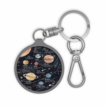 The Solar System Keyring Tag Acrylic Keychain With TPU Cover