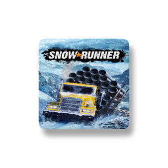 Snow Runner Porcelain Magnet Square