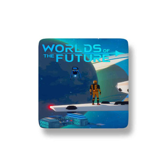 Worlds Of The Future Porcelain Magnet Square