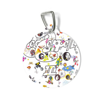 Led Zeppelin III 1970 Round Pet Tag Coated Solid Metal