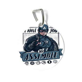 Captain America I Want You To Assemble Round Pet Tag Coated Solid Metal