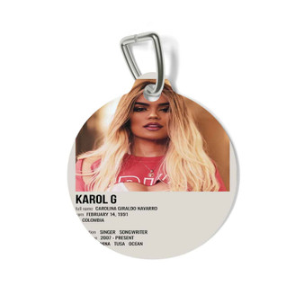 Karol G Poster Round Pet Tag Coated Solid Metal