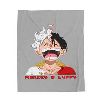Laughing Luffy One Piece Gear 5 Half Face Polyester Bedroom Velveteen Plush Blanket