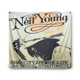 Neil Young 1971 Indoor Wall Polyester Tapestries