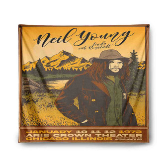 Neil Young Chicago 1973 Indoor Wall Polyester Tapestries