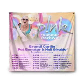 Pink World Tour 2023 Indoor Wall Polyester Tapestries