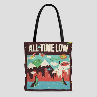 All Time Low Band Polyester Tote Bag AOP