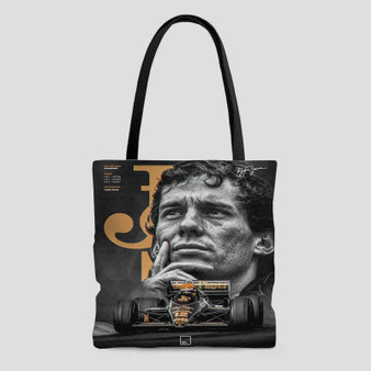 Ayrton Senna F1 Legend Polyester Tote Bag AOP