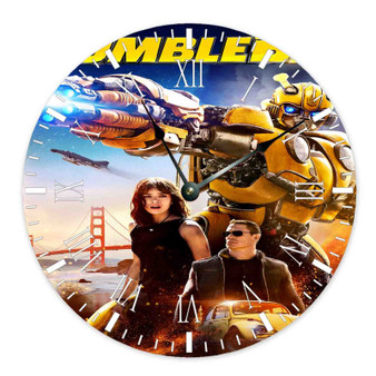 Bumblebee Movie Round Non-ticking Wooden Wall Clock