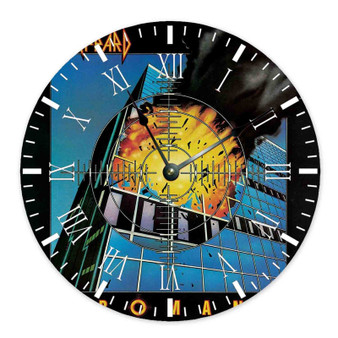 Def Leppard Pyromania 1983 Round Non-ticking Wooden Wall Clock