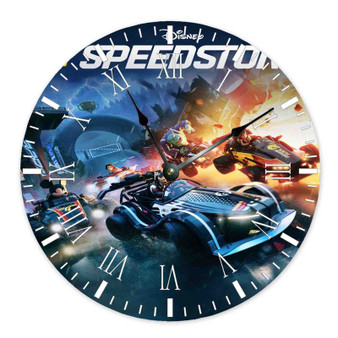 Disney Speedstorm Round Non-ticking Wooden Wall Clock