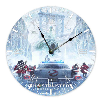 Ghostbusters Frozen Empire Round Non-ticking Wooden Wall Clock