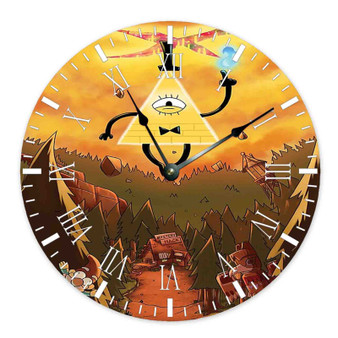 Gravity Falls Bill Cipher Round Non-ticking Wooden Wall Clock