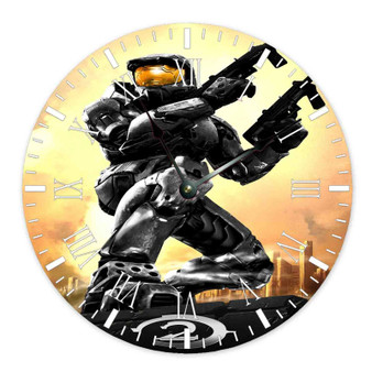 Halo 2 Round Non-ticking Wooden Wall Clock